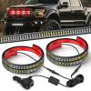 Nilight 2PCS 70 Inch Emergency Strobe Light Strip with Controller 864 LED White Running Board Lights Flexible Side Flashing Warning Caution Safety Waterproof for Truck Construction Pickup(Red White)