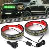 Nilight 2PCS 70 Inch Emergency Strobe Light Strip with Controller 864 LED White Running Board Lights Flexible Side Flashing Warning Caution Safety Waterproof for Truck Construction Pickup(Green White)