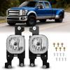 Nilight Fog Light Assembly Compatible with 1999 2000 2001 2002 2003 Ford F150 2004 F150 Heritage 1999-2003 F250 Super Duty 1999-2002 Ford Expedition Clear Lens Driver and Passenger Side(2008-2010 F250-F550)