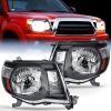 Nilight Headlight Assembly for 2005 2006 2007 2008 2009 2010 2011 Toyota Tacoma Replacement Headlamp Chrome Housing Amber Reflector(Black Housing + Amber Reflector)