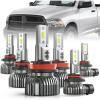 Nilight LED High Low Fog Light Bulbs Fits For Ram 1500 2500 3500 (2016-2018), Halogen Upgrade Replacement, Compact Size, 6000K Cool White, 6-Pack