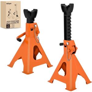 Nilight 2 Ton Jack Stands, Double Locking Heavy Duty Steel 4,400 lbs Capacity, Adjustable 10.6″-16.2″ Height for SUV Sedan Pickup Light Truck, 2 Pack