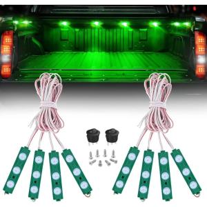 Nilight 2PCS 70 Inch Emergency Strobe Light Strip with Controller 864 LED White Running Board Lights Flexible Side Flashing Warning Caution Safety Waterproof for Truck Construction Pickup(Green)