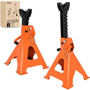 Nilight 3 Ton Jack Stands, Double Locking Heavy Duty Steel 6,600 lbs Capacity, Adjustable 11.22″-16.53″ Height for SUV Sedan Pickup Light Truck, 2 Pack