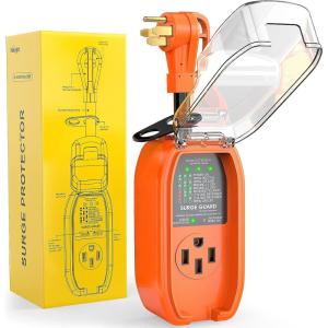 Nilight 30Amp RV Surge Protector Circuit Analyzer 2100 Joules Voltage Monitor High Low Spikes 125V/3750W ETL Listed with Extension Cord for Camper Van(50A)