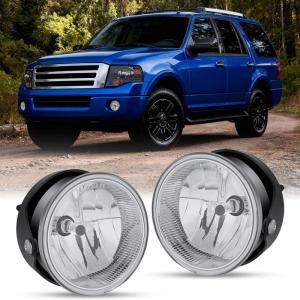 Nilight Fog Light Assembly Compatible with 1999 2000 2001 2002 2003 Ford F150 2004 F150 Heritage 1999-2003 F250 Super Duty 1999-2002 Ford Expedition Clear Lens Driver and Passenger Side(2007-2014 Expedition/2008-2011 Ranger)