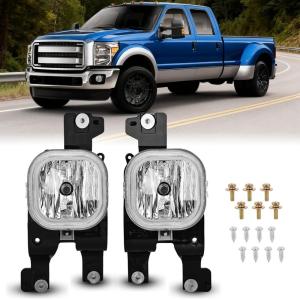 Nilight Fog Light Assembly Compatible with 1999 2000 2001 2002 2003 Ford F150 2004 F150 Heritage 1999-2003 F250 Super Duty 1999-2002 Ford Expedition Clear Lens Driver and Passenger Side(2008-2010 F250-F550)