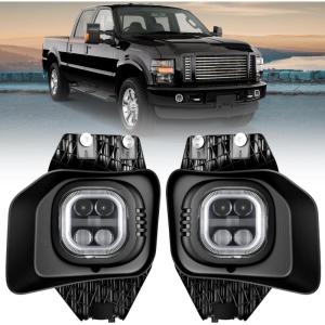 Nilight Fog Light Assembly Compatible with 1999 2000 2001 2002 2003 Ford F150 2004 F150 Heritage 1999-2003 F250 Super Duty 1999-2002 Ford Expedition Clear Lens Driver and Passenger Side(2011-2016 F250-F550 LED)