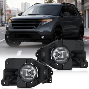 Nilight Fog Light Assembly Compatible with 1999 2000 2001 2002 2003 Ford F150 2004 F150 Heritage 1999-2003 F250 Super Duty 1999-2002 Ford Expedition Clear Lens Driver and Passenger Side(2013-2015 Ford Explorer)