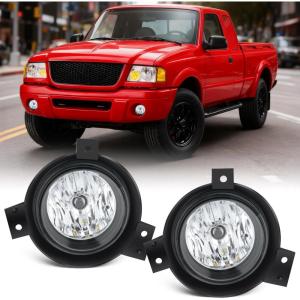 Nilight Fog Light Assembly Compatible with 1999 2000 2001 2002 2003 Ford F150 2004 F150 Heritage 1999-2003 F250 Super Duty 1999-2002 Ford Expedition Clear Lens Driver and Passenger Side(2001-2003 Ford Ranger)