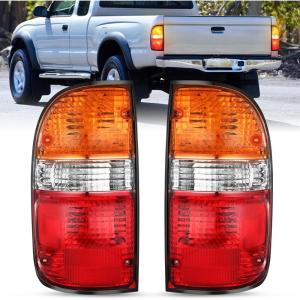 Nilight Headlight Assembly Compatible with 2001 2002 2003 2004 Toyota Tacoma Replacement Headlamp Chrome Housing Amber Reflector Driver and Passenger Side(Pair of Driver and Passenger Side)