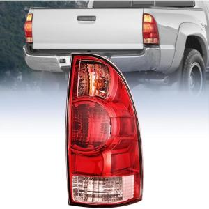 Nilight Headlight Assembly for 2005 2006 2007 2008 2009 2010 2011 Toyota Tacoma Replacement Headlamp Chrome Housing Amber Reflector(Red Housing-Passenger Side)