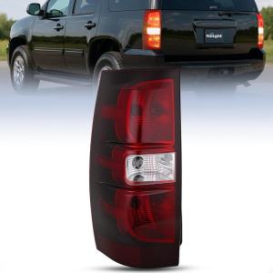 Nilight Headlight Assembly for 2007 2008 2009 2010 2011 2012 2013 2014 Chevy Avalanche Tahoe Suburban 1500 2500 Replacement Headlamp Bumper Lamp Set Black Housing Amber Reflector Smoked Lens(Smoke-Driver Side)