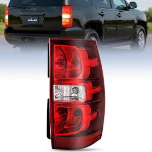 Nilight Headlight Assembly for 2007 2008 2009 2010 2011 2012 2013 2014 Chevy Avalanche Tahoe Suburban 1500 2500 Replacement Headlamp Bumper Lamp Set Black Housing Amber Reflector(Red-Passenger Side)