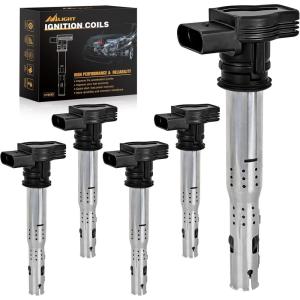 Nilight Ignition Coil Pack Fit for Toyota Chevy Prizm Pontiac Vibe Corolla Matrix Celica MR2 Spyder 2000 2001 2002 2003 2004 2005 2006 2007 2008 1.8 L4 OE# UF247 UF315 C1249 Ignition Coils Set of 4(Volkswagen VW Audi 2005-2015 UF575 07K905715 5PCS)