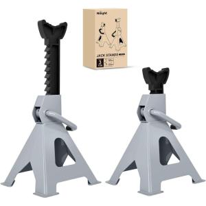 Nilight Jack Stands, 3 Ton (6,600 lbs) Capacity Heavy Duty Steel Car Lifting Stand, Adjustable Height 11.22″ to 16.53″, 1 Pair