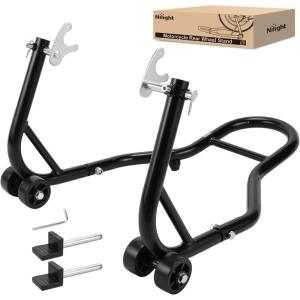 Nilight Universal Motorcycle Rear Wheel Stand Lift 850lbs with U + L Fork for Suzuki Yamaha Honda Kawasaki, Black