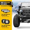 Nilight Rear Bumper & Spare Tire Rack & Hitch Receiver w/2 LED Lights Compatible for 2007-2018 Wrangler JK for 2007-2018 Wrangler JK & Unlimited(Front Bumper)
