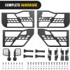 Nilight Rear Bumper & Spare Tire Rack & Hitch Receiver w/2 LED Lights Compatible for 2007-2018 Wrangler JK for 2007-2018 Wrangler JK & Unlimited(JK Tubular Doors)