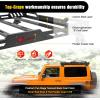 Nilight Rear Bumper & Spare Tire Rack & Hitch Receiver w/2 LED Lights Compatible for 2007-2018 Wrangler JK for 2007-2018 Wrangler JK & Unlimited(JK/JL/JT Roof Rack)
