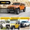 Nilight Rear Bumper & Spare Tire Rack & Hitch Receiver w/2 LED Lights Compatible for 2007-2018 Wrangler JK for 2007-2018 Wrangler JK & Unlimited(JK/JL/JT Roof Rack)