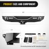 Nilight Rear Bumper & Spare Tire Rack & Hitch Receiver w/2 LED Lights Compatible for 2007-2018 Wrangler JK for 2007-2018 Wrangler JK & Unlimited(Rear Bumper)