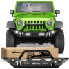 Nilight Rear Bumper & Spare Tire Rack & Hitch Receiver w/2 LED Lights Compatible for 2007-2018 Wrangler JK for 2007-2018 Wrangler JK & Unlimited(Front Bumper)