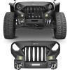 Nilight Rear Bumper & Spare Tire Rack & Hitch Receiver w/2 LED Lights Compatible for 2007-2018 Wrangler JK for 2007-2018 Wrangler JK & Unlimited(Front Bumper Grill)