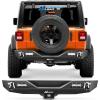 Nilight Rear Bumper & Spare Tire Rack & Hitch Receiver w/2 LED Lights Compatible for 2007-2018 Wrangler JK for 2007-2018 Wrangler JK & Unlimited(Rear Bumper)