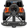 Nilight Rear Bumper & Spare Tire Rack & Hitch Receiver w/2 LED Lights Compatible for 2007-2018 Wrangler JK for 2007-2018 Wrangler JK & Unlimited(Rear Bumper & Spare Tire Rack)