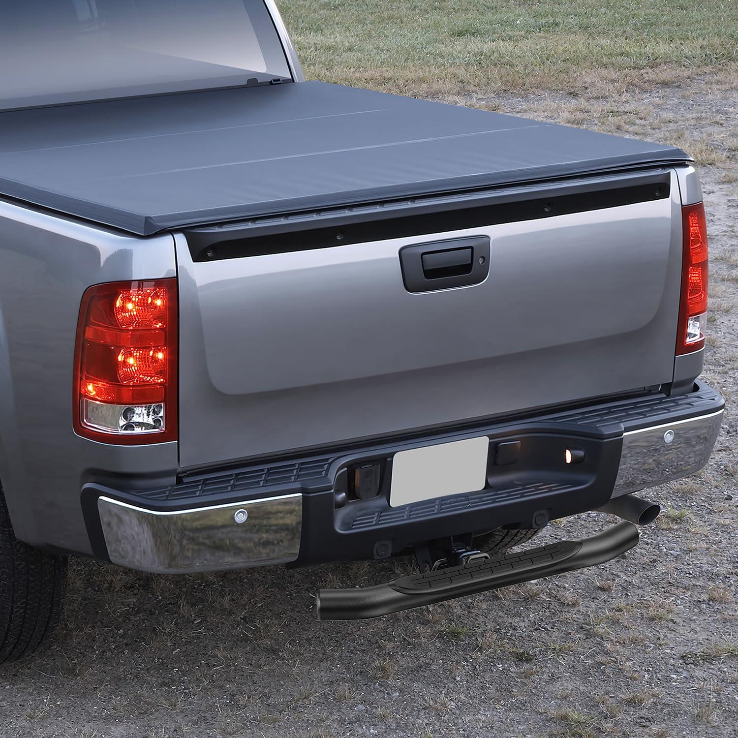 image:imageNilight 36 Hitch Step Fits 2 Receivers 3 Round Tubing Stainless Steel with Rubber NonSlip Pad Rear Bumper Guard with 58 Hitch Pin Clip amp UBolts Stabilize for Pickup Truck Car SUV36 Inch Hitch Step w Rubber Pad