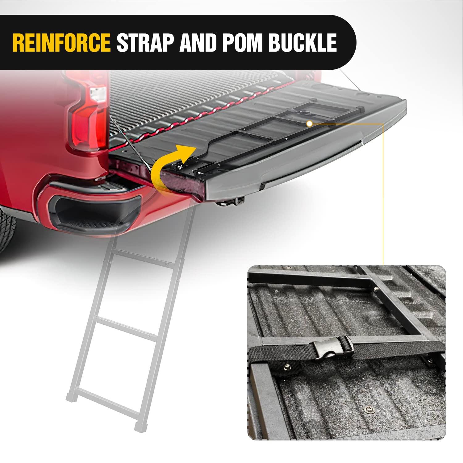 image:imageNilight 36 Hitch Step Fits 2 Receivers 3 Round Tubing Stainless Steel with Rubber NonSlip Pad Rear Bumper Guard with 58 Hitch Pin Clip amp UBolts Stabilize for Pickup Truck Car SUVFoldable Truck Tailgate Ladder