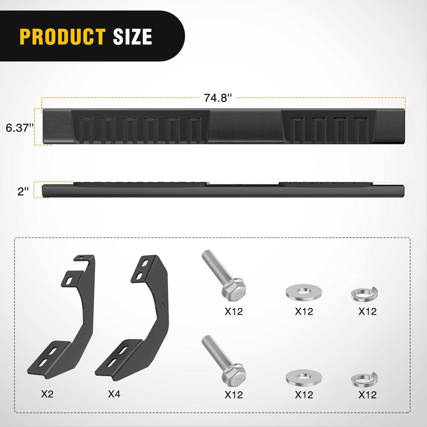 image:imageNilight Running Boards Compatible with Dodge Ram 20192024 1500 New Body Style Crew CabExclude 20192024 Classic 6 Inch Side Step 2 Years WarrantyBlack