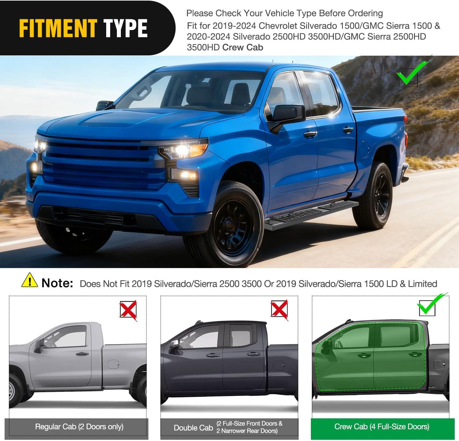 image:imageNilight Running Boards Compatible with Dodge Ram 20192024 1500 New Body Style Crew CabExclude 20192024 Classic 6 Inch Side Step 2 Years WarrantyBlack