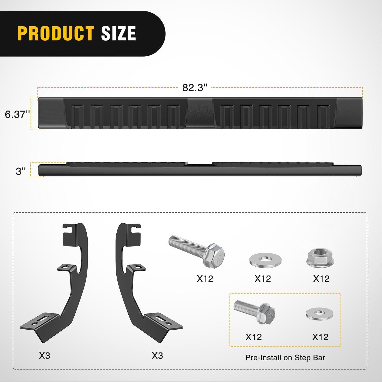 image:imageNilight Running Boards Compatible with Dodge Ram 20192024 1500 New Body Style Crew CabExclude 20192024 Classic 6 Inch Side Step 2 Years WarrantyBlack