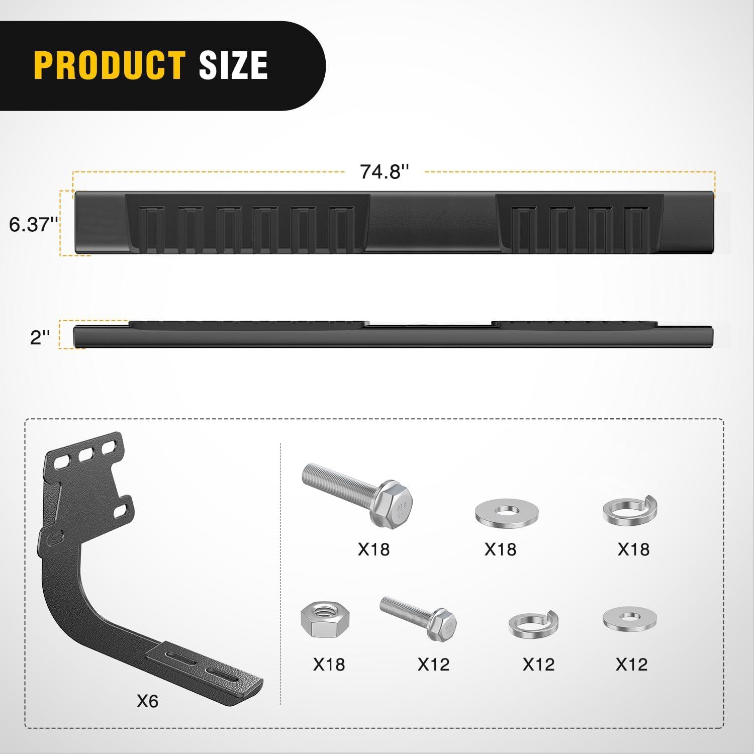 image:imageNilight Running Boards Compatible with Dodge Ram 20192024 1500 New Body Style Crew CabExclude 20192024 Classic 6 Inch Side Step 2 Years WarrantyBlack