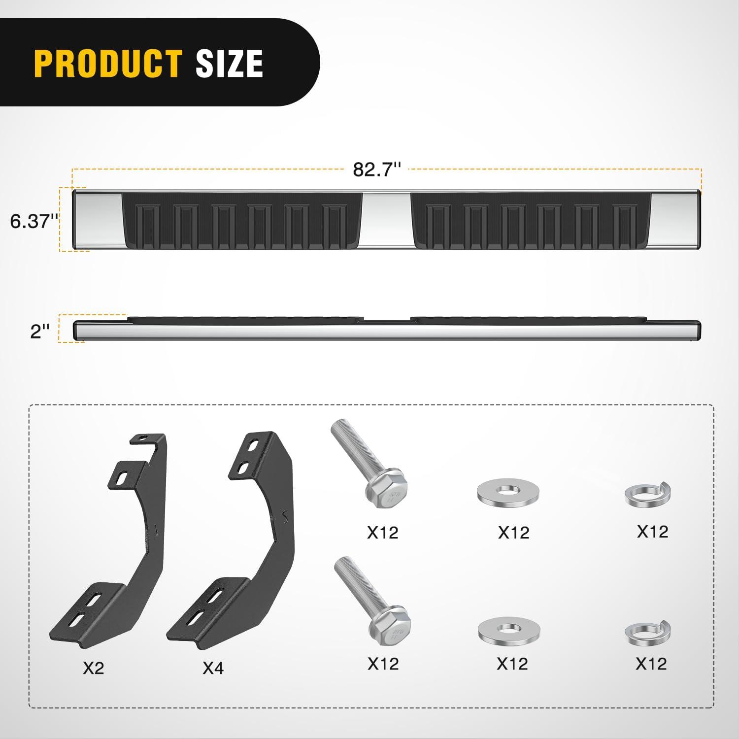 image:imageNilight Running Boards Compatible with Dodge Ram 20192024 1500 New Body Style Crew CabExclude 20192024 Classic 6 Inch Side Step 2 Years WarrantySilver