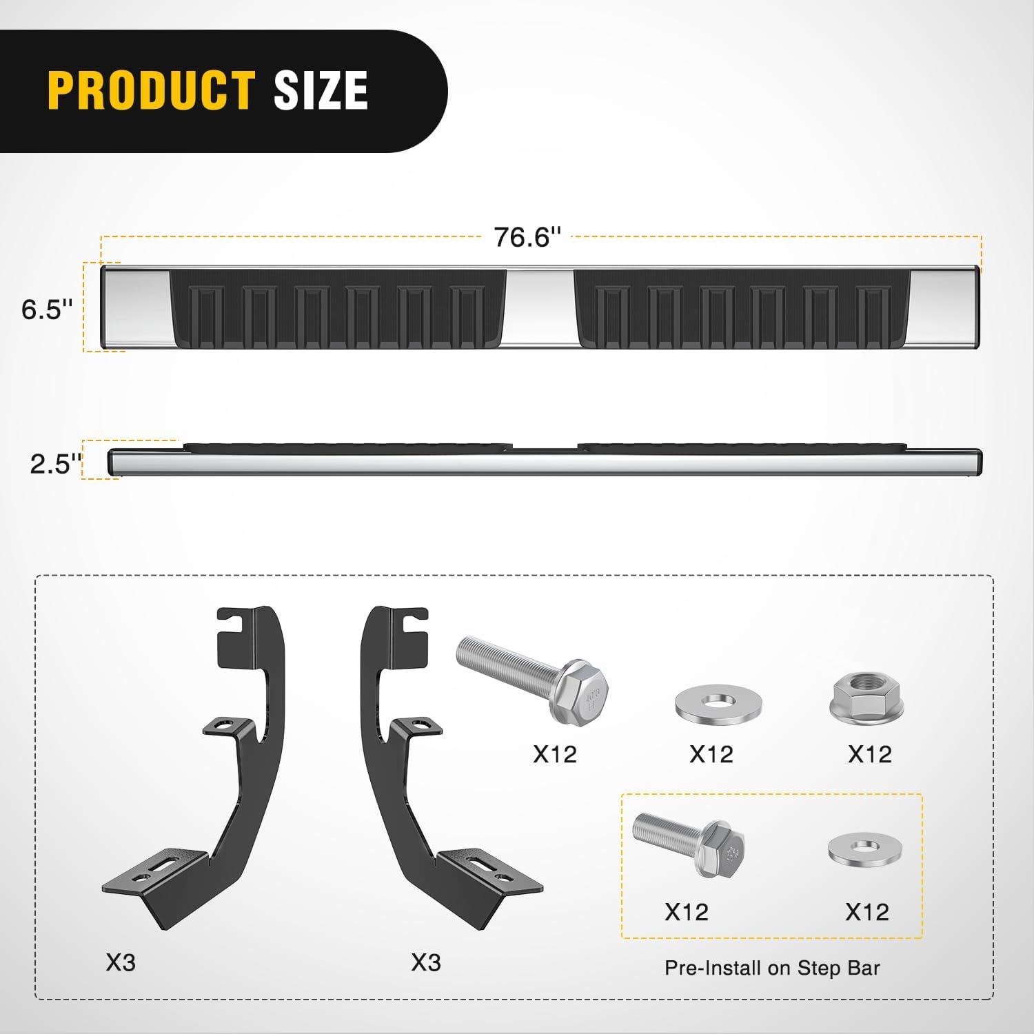 image:imageNilight Running Boards Compatible with Dodge Ram 20192024 1500 New Body Style Crew CabExclude 20192024 Classic 6 Inch Side Step 2 Years WarrantySilver