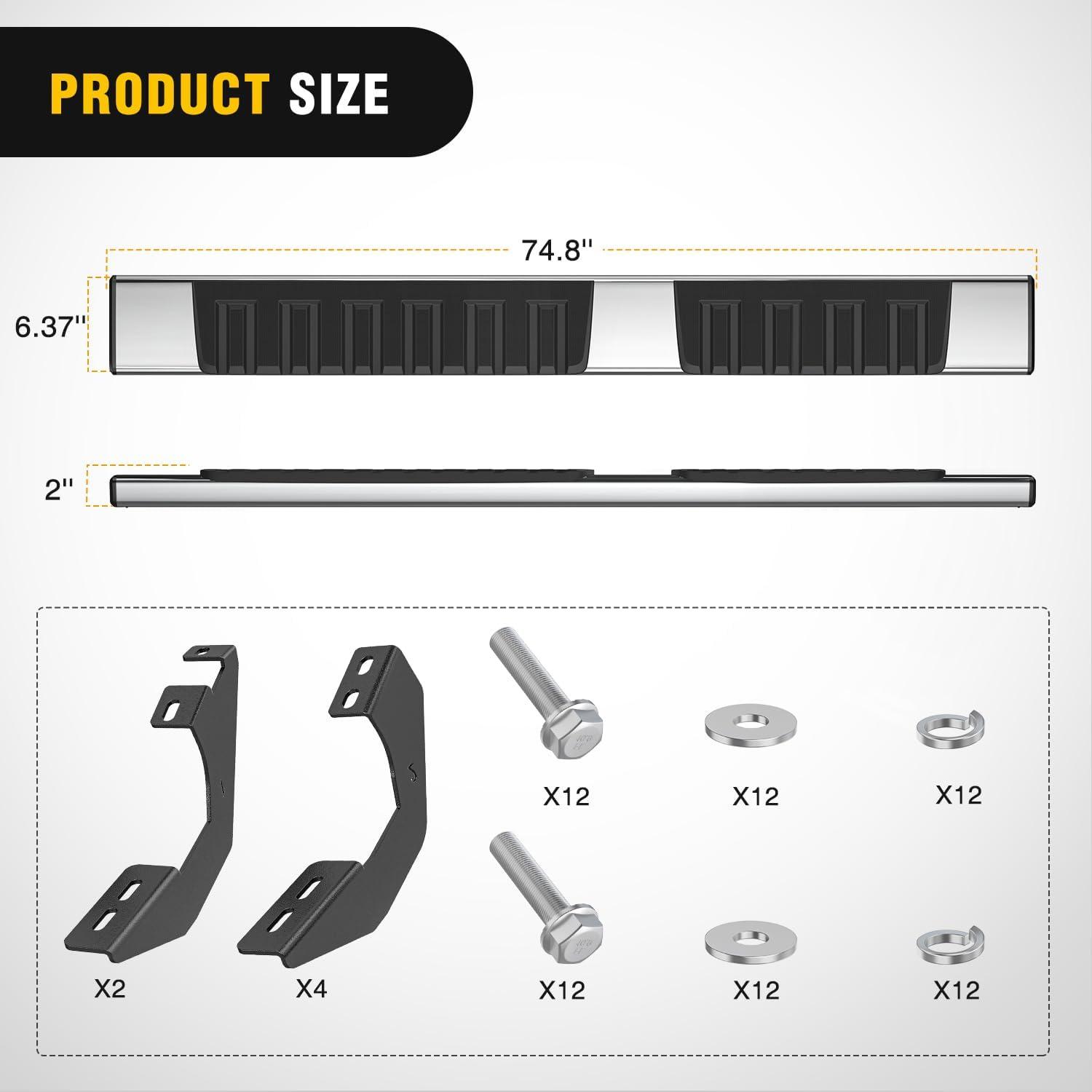 image:imageNilight Running Boards Compatible with Dodge Ram 20192024 1500 New Body Style Crew CabExclude 20192024 Classic 6 Inch Side Step 2 Years WarrantySilver