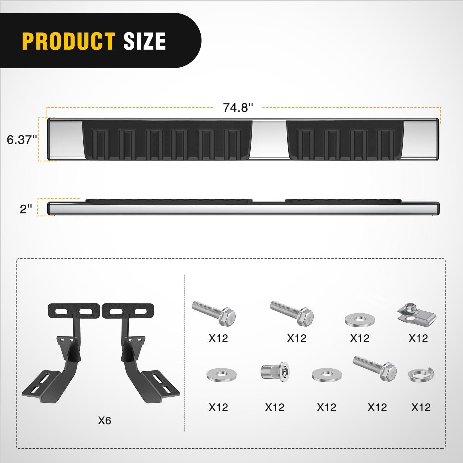 image:imageNilight Running Boards Compatible with Dodge Ram 20192024 1500 New Body Style Crew CabExclude 20192024 Classic 6 Inch Side Step 2 Years WarrantySilver