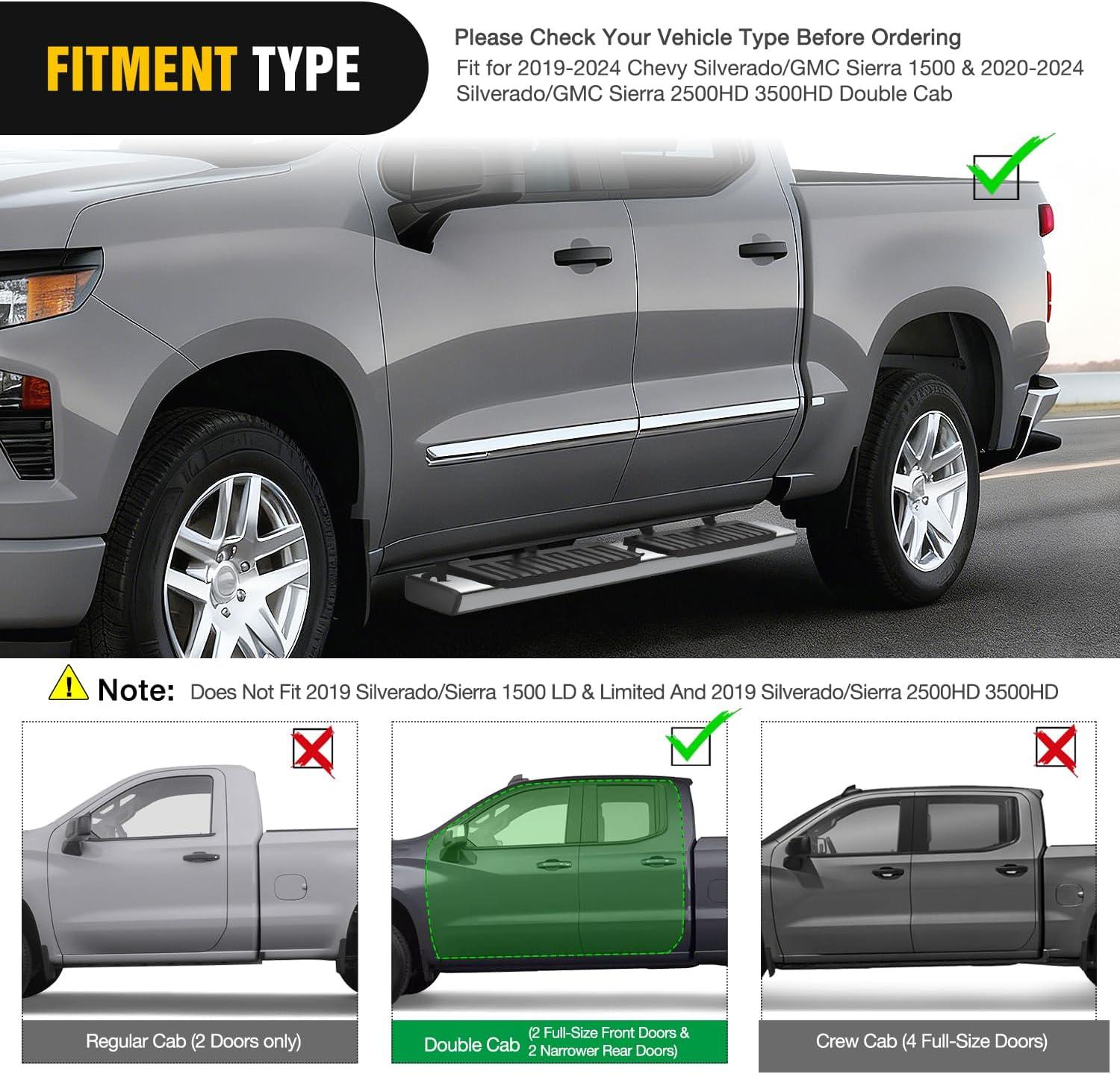 image:imageNilight Running Boards Compatible with Dodge Ram 20192024 1500 New Body Style Crew CabExclude 20192024 Classic 6 Inch Side Step 2 Years WarrantySilver