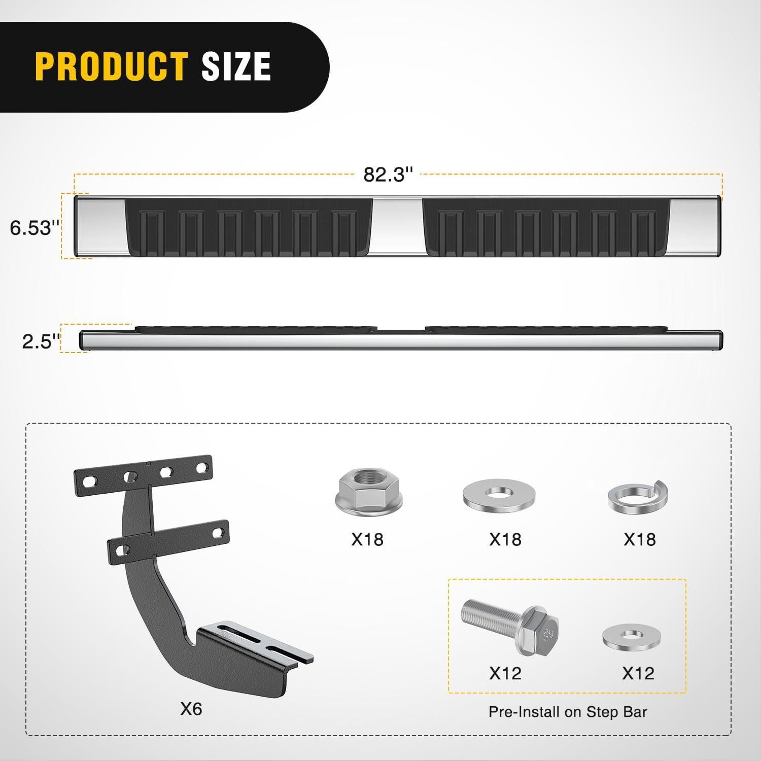 image:imageNilight Running Boards Compatible with Dodge Ram 20192024 1500 New Body Style Crew CabExclude 20192024 Classic 6 Inch Side Step 2 Years WarrantySilver