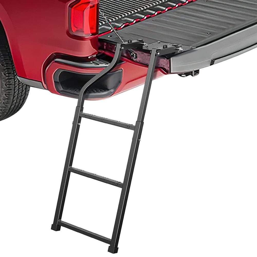 image:imageNilight 36 Hitch Step Fits 2 Receivers 3 Round Tubing Stainless Steel with Rubber NonSlip Pad Rear Bumper Guard with 58 Hitch Pin Clip amp UBolts Stabilize for Pickup Truck Car SUVFoldable Truck Tailgate Ladder