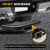 Nilight 36″ Hitch Step Fits 2″ Receivers 3″ Round Tubing Stainless Steel with Rubber Non-Slip Pad Rear Bumper Guard with 5/8″ Hitch Pin Clip & U-Bolts Stabilize for Pickup Truck Car SUV(Hitch Step w/Led Light)