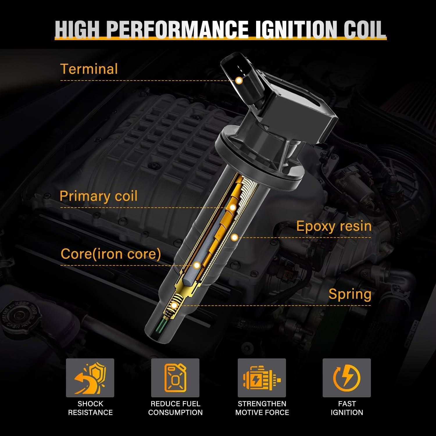 image:imageNilight Ignition Coil Pack Fit for Nissan Infiniti Suzuki Equator Murano Altima Maxima Pathfinder Quest Xterra NV150025003500 I35 QX4 20022014 35L 40L V6 OE UF349 C1406 Ignition Coils Set of 6Toyota Chevy Pontiac 20002008 UF247 UF315 4PCS