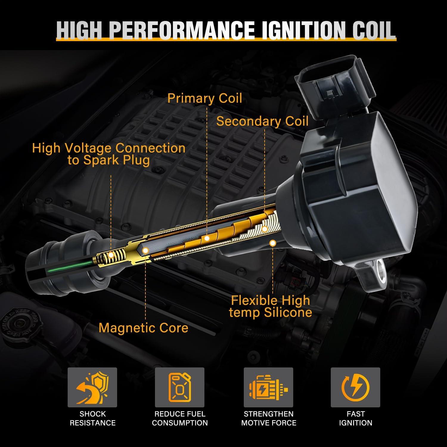 image:imageNilight Ignition Coil Pack Fit for Nissan Infiniti Suzuki Equator Murano Altima Maxima Pathfinder Quest Xterra NV150025003500 I35 QX4 20022014 35L 40L V6 OE UF349 C1406 Ignition Coils Set of 6Nissan Infiniti Suzuki 20022014 UF349 C1406 6PCS