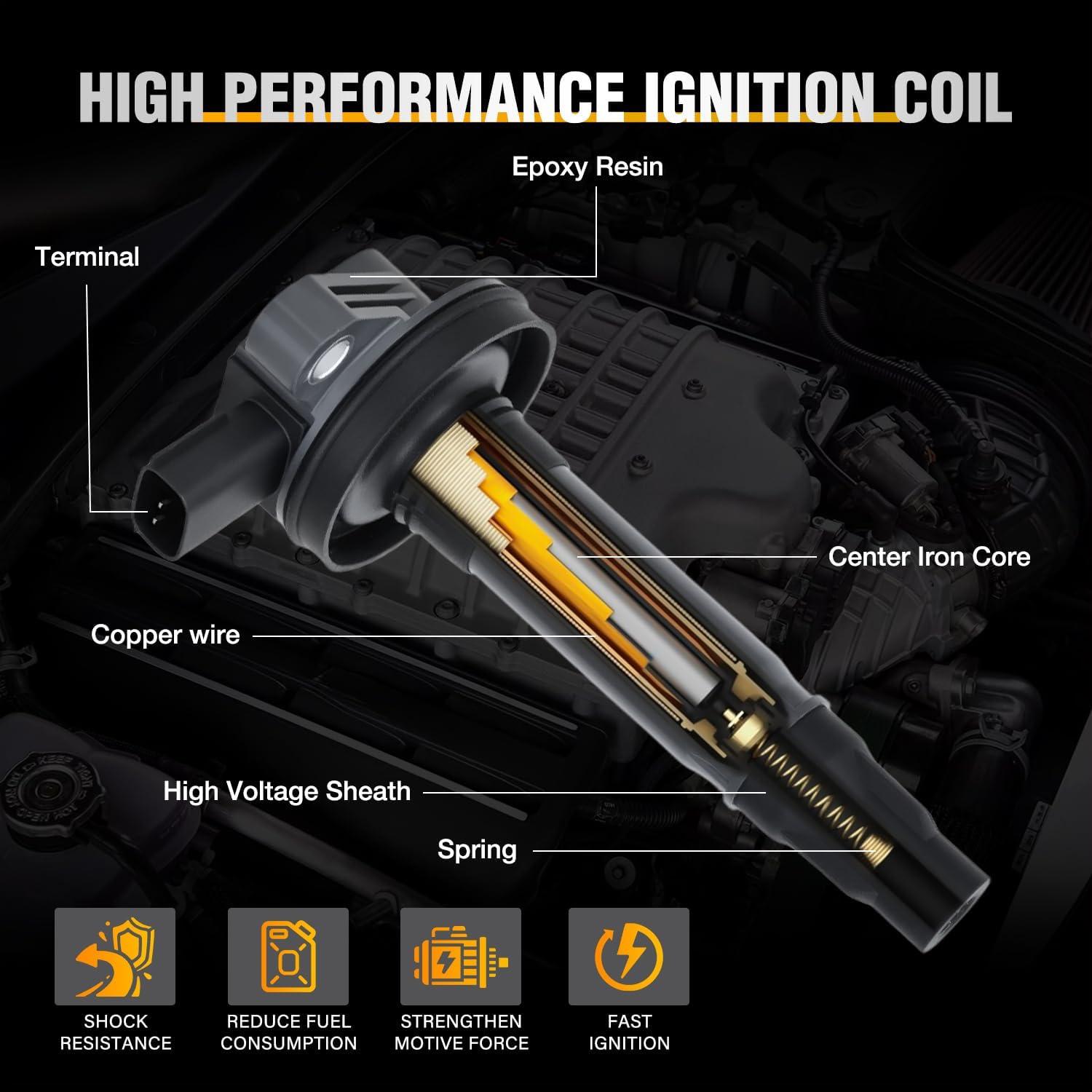image:imageNilight Ignition Coil Pack Fit for Nissan Infiniti Suzuki Equator Murano Altima Maxima Pathfinder Quest Xterra NV150025003500 I35 QX4 20022014 35L 40L V6 OE UF349 C1406 Ignition Coils Set of 6Ford Lincoln Mazda 20072016 UF553 DG520 6PCS