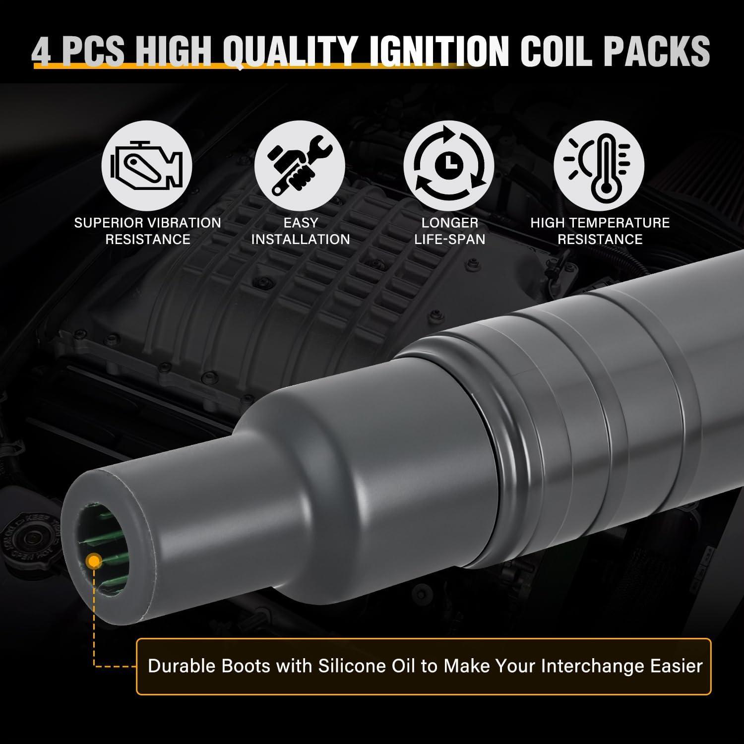 image:imageNilight Ignition Coil Pack Fit for Nissan Infiniti Suzuki Equator Murano Altima Maxima Pathfinder Quest Xterra NV150025003500 I35 QX4 20022014 35L 40L V6 OE UF349 C1406 Ignition Coils Set of 6Toyota Chevy Pontiac 20002008 UF247 UF315 4PCS