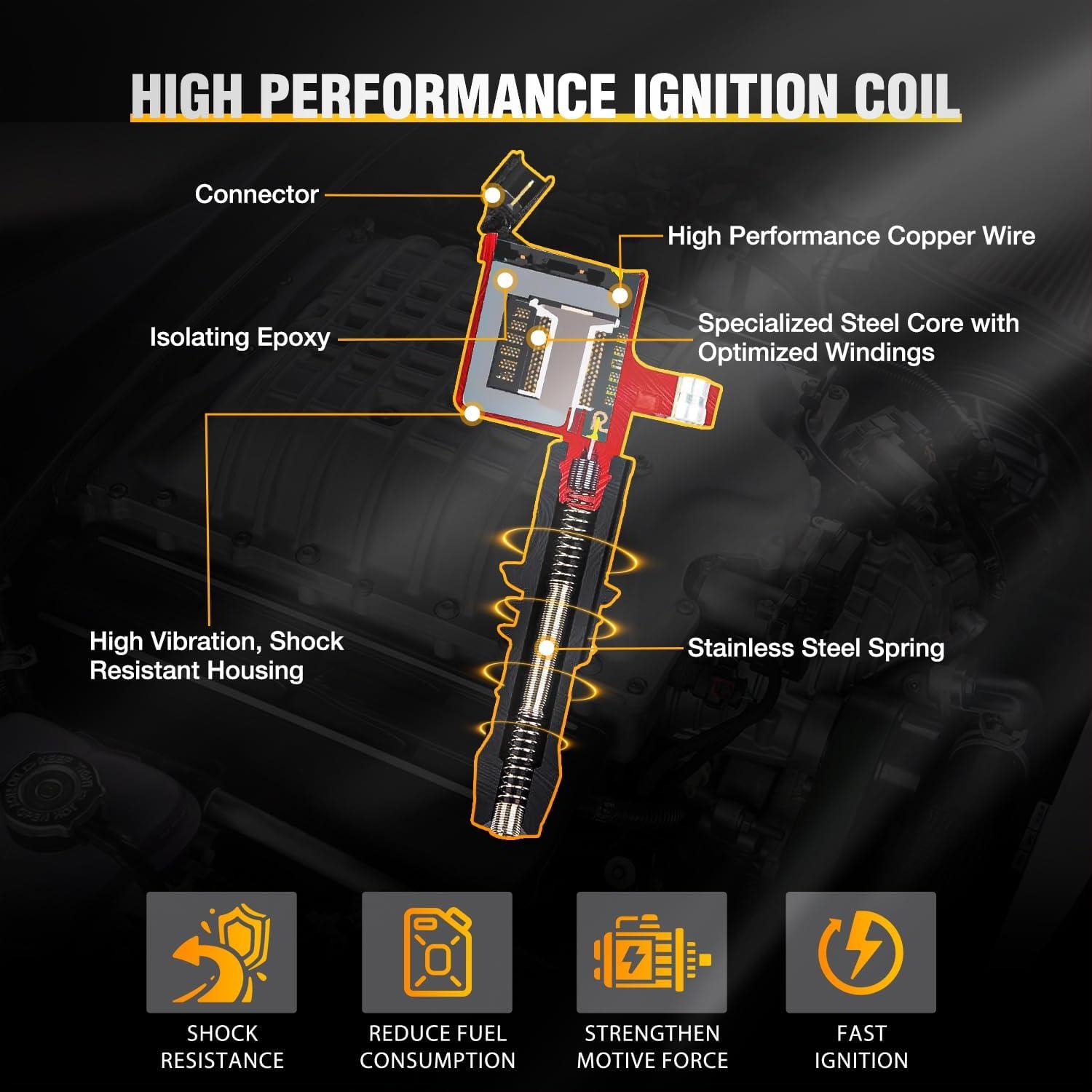 image:imageNilight Ignition Coil Pack Fit for Nissan Infiniti Suzuki Equator Murano Altima Maxima Pathfinder Quest Xterra NV150025003500 I35 QX4 20022014 35L 40L V6 OE UF349 C1406 Ignition Coils Set of 6Ford Lincoln 19992008 DG511 C1541 FD508 8PCS