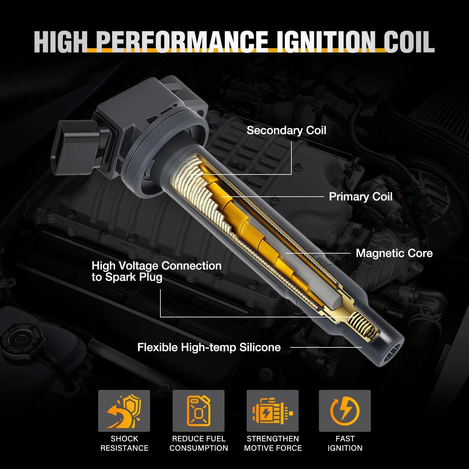image:imageNilight Ignition Coil Pack Fit for Nissan Infiniti Suzuki Equator Murano Altima Maxima Pathfinder Quest Xterra NV150025003500 I35 QX4 20022014 35L 40L V6 OE UF349 C1406 Ignition Coils Set of 6Toyota Sienna Camry Lexus 9908 UF267 C1175 6PCS